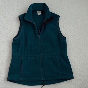 LL Bean Fleece Full Zip Vest Teal Size Small